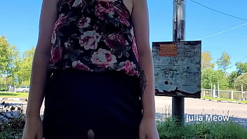 Preview 1 of Sany Lieon Xxx - Caught flashing my pussy on the street in front of passers-by