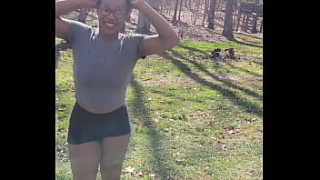 Preview 1 of Echo Ssbbw - Outdoor desperation piss play While trying to hold my pee like my master ordered he passes all over me,  even when he let&#039_s me pee