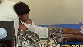 Preview 1 of Baby Fucking Old Guys - Bottom Asian twink barebacked by doctor in his ambulance