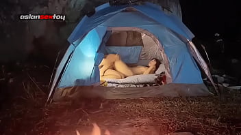 Preview 1 of Jasmine Wwb - Asian teens have romantic sex in a tent while others are sleeping