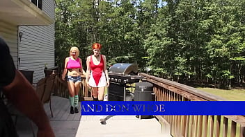 Preview 1 of Bf Shows 15 Sal Ki Garl - Nadia White and Ava Little give Don Whoe Sloppy Head in the backyard Super Hot Films