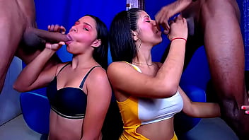 Preview 1 of Sex Hd Holi Vidio - two street whores give blowjobs