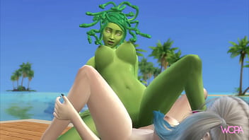 Preview 2 of Big Wwxxx - [TRAILER] HARLEY QUINN &amp_ MEDUSA having sex at the beach house