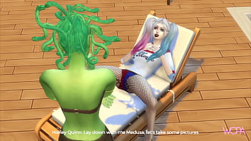 Preview 1 of Big Wwxxx - [TRAILER] HARLEY QUINN &amp_ MEDUSA having sex at the beach house