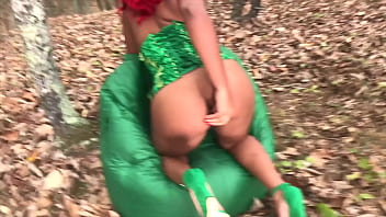 Preview 3 of Xx Doge Afrika - Nina Rivera plays with her pussy in the wood as Poison Ivy Cosplay SuperHotFilms
