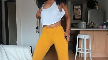 Preview 2 of Beastiality Hental - Ebony Booty Squeezing dance in tights