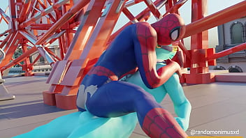 Preview 2 of Amateur Natural Tits Ffm - Power bottom Spider-Man rides fortnite Llambro cock