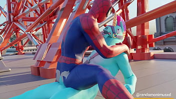 Preview 3 of Amateur Natural Tits Ffm - Power bottom Spider-Man rides fortnite Llambro cock