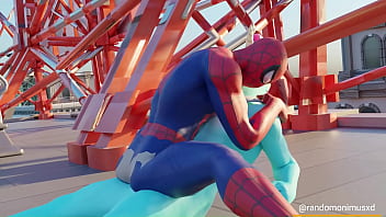 Preview 1 of Amateur Natural Tits Ffm - Power bottom Spider-Man rides fortnite Llambro cock