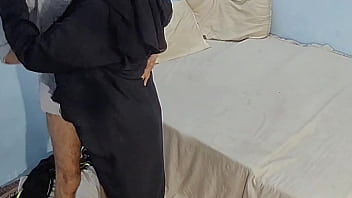 Preview 1 of Real Rapt - Black hijab wearing punjabi aunty pussy slapped and fucked missionary on xxx dating in hindi voice