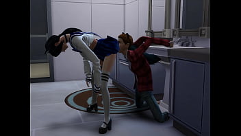 Preview 3 of Hot Romances - Sims 4 cunnilingus in the toilet