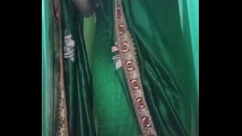 Preview 3 of Secret Camera Sister - Indian Gay Crossdresser Gaurisissy in Green Saree