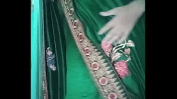 Preview 1 of Secret Camera Sister - Indian Gay Crossdresser Gaurisissy in Green Saree