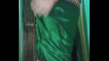 Preview 4 of Secret Camera Sister - Indian Gay Crossdresser Gaurisissy in Green Saree