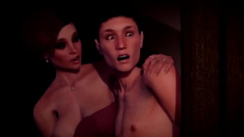 Preview 2 of Bade Bobsh - Horny guy accidentally saw what the girl was hiding under her skirt.. Unexpected anal futa sex with a shemale Milf and a dickgirl