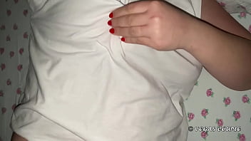 Preview 1 of Stress Son X - busty milf massages her big natural tits and wet pussy