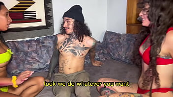 Preview 1 of Slutt Fuck - stepbrother fucks stepsister and cousin. English subtitles