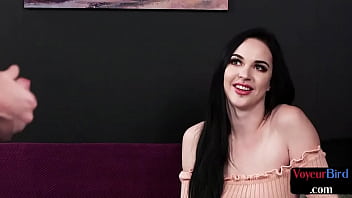 Preview 4 of Sex Misi0n - Femdom CFNM voyeur babe watching guy jerking cock on her