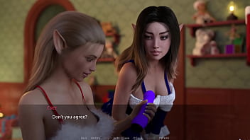 Preview 2 of Quickie In Front Of Baby - The Lust City #47 - 18 Year Old Busty Cristmas Elf Shows Her Beautiful Body For Santa After She Disappointed Him
