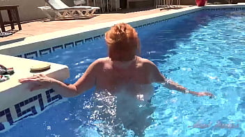 Preview 2 of Brother Sister Bello Tube - AuntJudys - Busty Mature Redhead Melanie goes for a swim