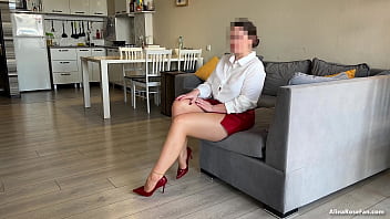 Preview 2 of Small Milkf - Female Domination Handjob and Legs Fuck in Pantyhose and High Heels