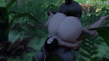 Preview 2 of Spy Ca - BUSTY SLUT FUCKED BY BIG BLACK COCK IN JUNGLE 3D