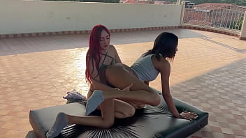 Preview 2 of Tumblr Hotwife Videos - mi hermanastra se pone cachonda haciendo ejercicio y termino follandola muy duro hasta que se  corre rico