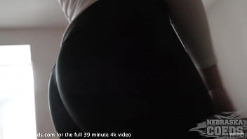 Preview 1 of Girl Bed Squirt - gorgeous spinner candice sucking and fucking lucky cameraman between the scenes cum in her mouth