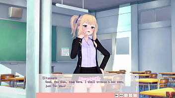 Preview 2 of Mom And Dad Xx Com Bf - Blonde-Haired Girl Caught Grinding the Table,  Gets Disciplined by a Man &ndash_ Koikatsu