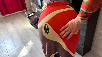 Preview 1 of Big Hugs And Boobs - The dress does not prevent a mature lady from having anal sex