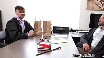Preview 1 of Fat Old Ssbbw - Oiled mesmerized BJ stud rimmed in the office by hunk
