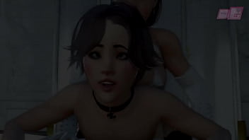 Preview 3 of Swinger Oma - Bossy futa Milf fucks two sissy guys and servant girl - Animation group futa on male