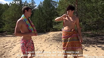 Preview 2 of Game Meet Com Girl Fucking - Two dudes suck their dicks right on the beach