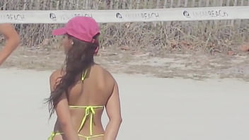 Preview 4 of Johnny Sins Xxxbf - Unbelievable awesome young girl with a micro bikini on the beach with her boyfriend&#039_s relatives