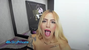 Preview 2 of First Interracial Natalia Star - (INTENSE SQUIRTING) Delicious Amelie Bridge Rides and Creams Her Pussy On Her Pink Dildo - SkyPrivate.com