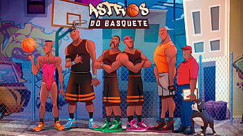 Preview 1 of Two Girls One Boy And Tour Sex - Astros do Basquete - Pau no cu dos perdedores... Parte 01