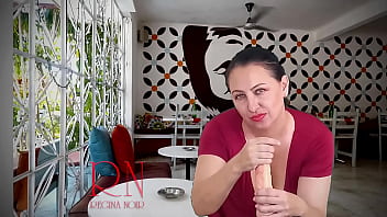 Preview 3 of Pussy Old Man Lick - A pretty lady in a red dress sucks and fucks a big dildo. Footjob,  titlob,  blowjob. 3 2
