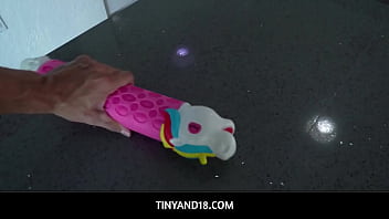 Preview 1 of Family Dark Porn - Stuck Under Table Tiny Latina Teen Stepsister
