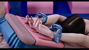 Preview 1 of Xxx Titel - Cute Brunette Brill Angel Tied Up and Tickled - Feather Feet Tickling with Petite Nata Gold