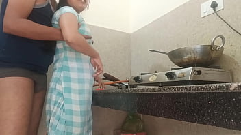 Preview 1 of Www Nau Mob Mp4 Zzz - Hot indian desi village bhabhi pussy Fucking in kitchen on clear Hindi audio
