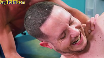 Preview 4 of Tubidi Hd Sex - Skinny stud enjoys 3some anal fisting at gyno chair