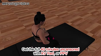 Preview 2 of Mia Khalifa Piper Perri - 3D Fit Shortstack Yoga Pants Woman Rough Sex at the Gym (CENSORED)