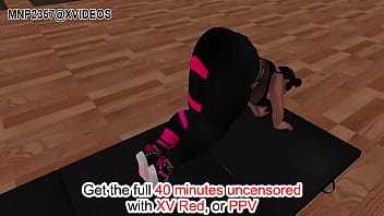 Preview 3 of Mia Khalifa Piper Perri - 3D Fit Shortstack Yoga Pants Woman Rough Sex at the Gym (CENSORED)