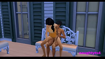 Preview 3 of Mmi And Son Sex Indian - Cheating Neighbour Rides Futa Cock On The Balcony