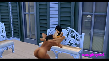 Preview 1 of Mmi And Son Sex Indian - Cheating Neighbour Rides Futa Cock On The Balcony