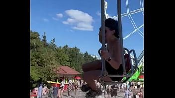 Preview 4 of Pakistani Chubbys - Public Blowjob in the Ferris Wheel