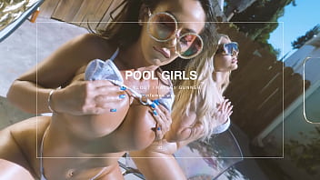 Preview 1 of Maman Salop 4k - Kiki and Kayley&#039_s Lesbian Glamour Bikini Pool Day