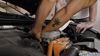 Preview 1 of Drp Car - Sweaty hunks Adam Ramzi and Jordan Starr fucked at the garage. Jordan suggests they go take a shower to clean themselves up but Adam doesn&#039_t want. They kiss and have sensual,  exploratory sex together in the garage