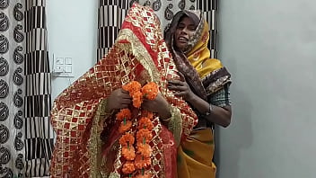 Preview 1 of Back Pople - Indian Couple First Wedding Night Sex Enjoy with mother in law threesome sex