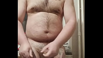 Preview 3 of Forget To Fuck Daddy - A hairy,  appetizing bear cub masturbates on a smartphone camera.
